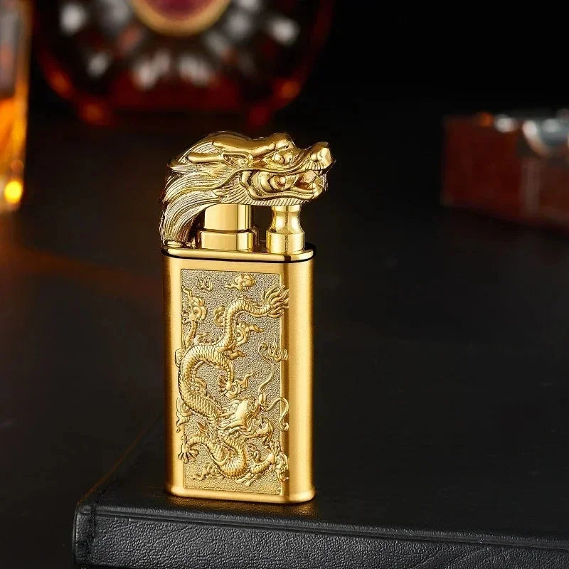 3D Dragon Windproof Double Flame Jet Lighter – Refillable Metal Torch | Unique Gift for Men