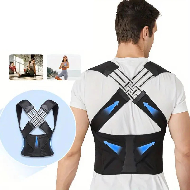 Back Brace Posture Corrector for Women and Men, Shoulder Straightener Adjustable Full Back Support Upper and Lower for pain relief