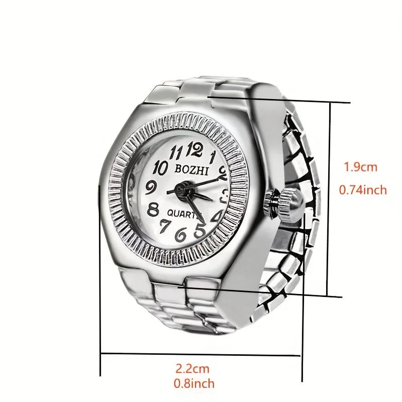 Minimalist Finger Ring Watch – Retro Mini Design for Men & Women | Trendy & Ultra-Compact Timepiece