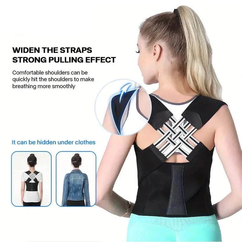 Back Brace Posture Corrector for Women and Men, Shoulder Straightener Adjustable Full Back Support Upper and Lower for pain relief