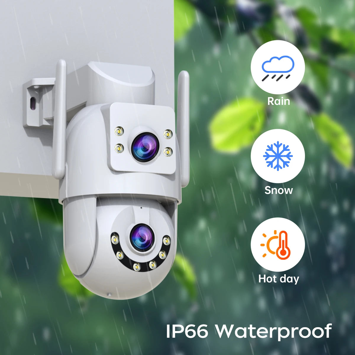 Jooan 4K 8MP Dual Lens Outdoor WiFi PTZ Security Camera – 5G WiFi, 5X Zoom, AI Auto-Tracking, Night Vision