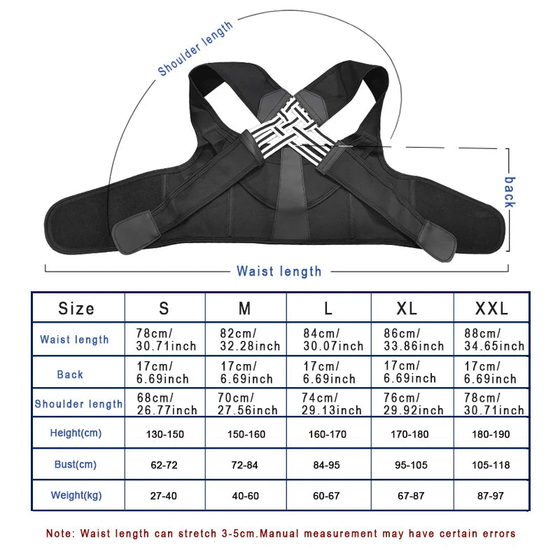 Back Brace Posture Corrector for Women and Men, Shoulder Straightener Adjustable Full Back Support Upper and Lower for pain relief
