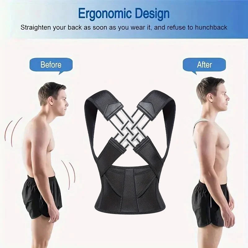 Back Brace Posture Corrector for Women and Men, Shoulder Straightener Adjustable Full Back Support Upper and Lower for pain relief