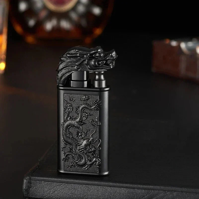 3D Dragon Windproof Double Flame Jet Lighter – Refillable Metal Torch | Unique Gift for Men