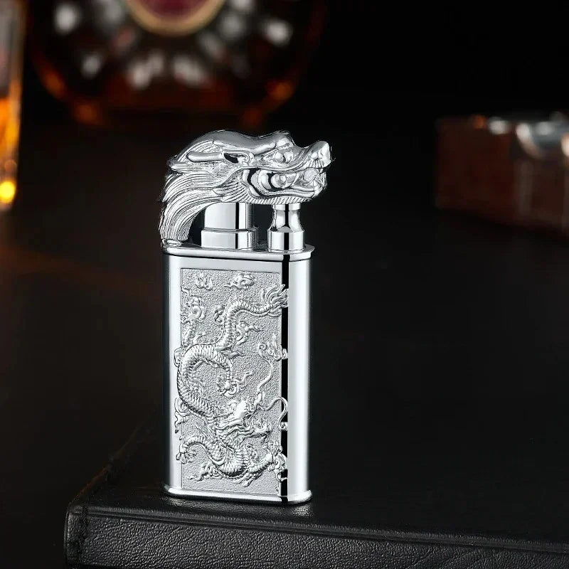 3D Dragon Windproof Double Flame Jet Lighter – Refillable Metal Torch | Unique Gift for Men