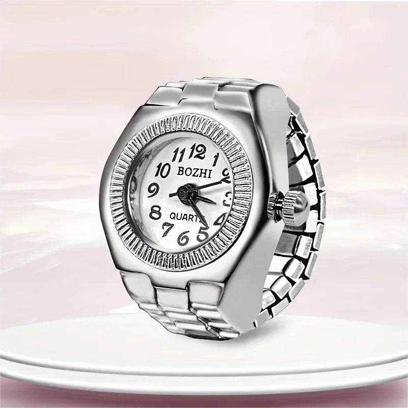 Minimalist Finger Ring Watch – Retro Mini Design for Men & Women | Trendy & Ultra-Compact Timepiece
