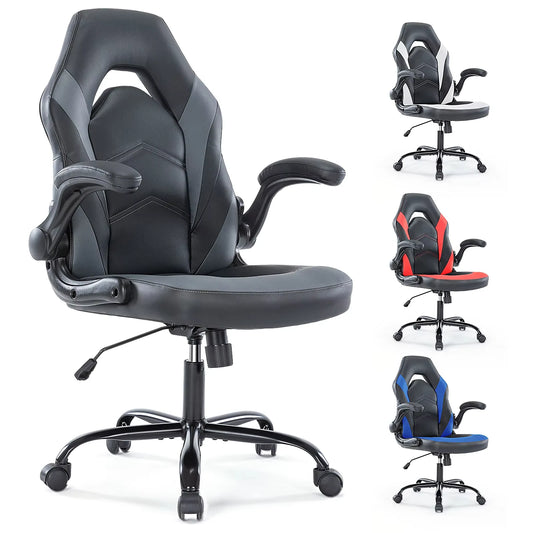 JHK Ergonomic Gaming & Office Chair – Adjustable PU Leather Racing Seat with Flip-Up Armrests | Ideal for Home, Work & Christmas Gift