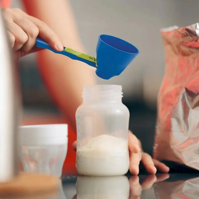 Mess-Free Protein Powder Scoop with Sliding Funnel – Durable PP Material, Easy Pour Supplement Dispenser for Kitchen & Fitness Use