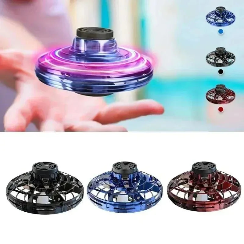 LED Flying Spinner UFO Toy – Rechargeable Mini Drone Hover Ball for Kids & Adults | Hand-Controlled Flying Gyro Aircraft