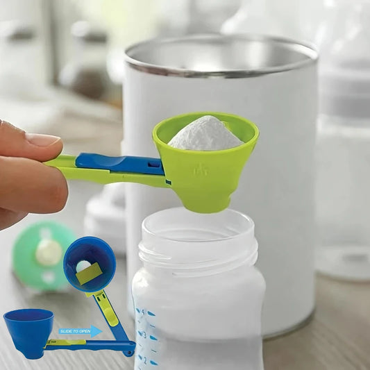 Mess-Free Protein Powder Scoop with Sliding Funnel – Durable PP Material, Easy Pour Supplement Dispenser for Kitchen & Fitness Use