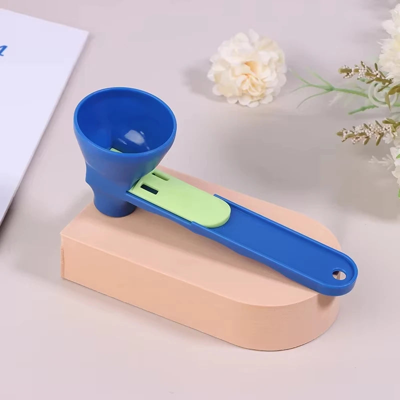 Mess-Free Protein Powder Scoop with Sliding Funnel – Durable PP Material, Easy Pour Supplement Dispenser for Kitchen & Fitness Use
