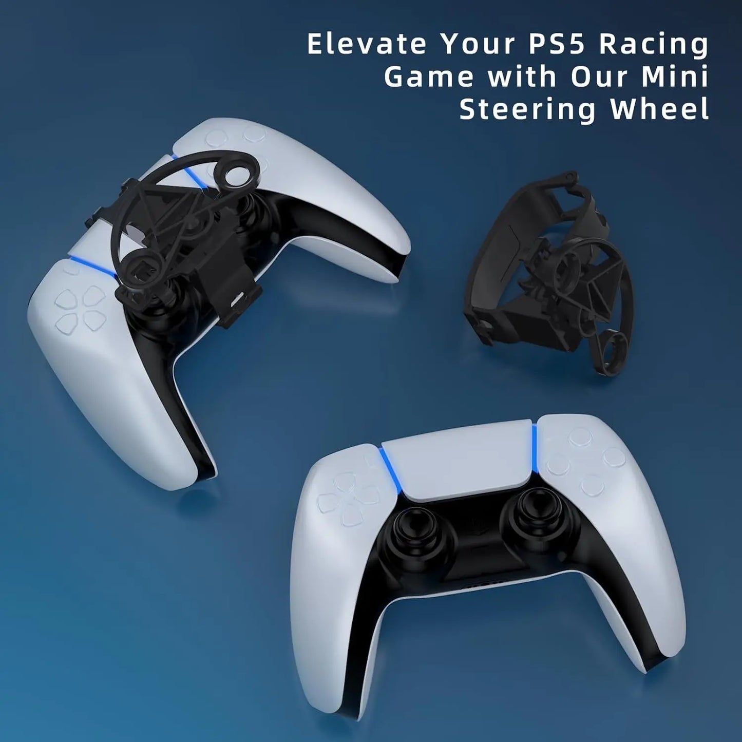 GAMINJA Mini Racing Steering Wheel Attachment for PS5 Controller – Gaming Accessory for PlayStation 5 Racing Games