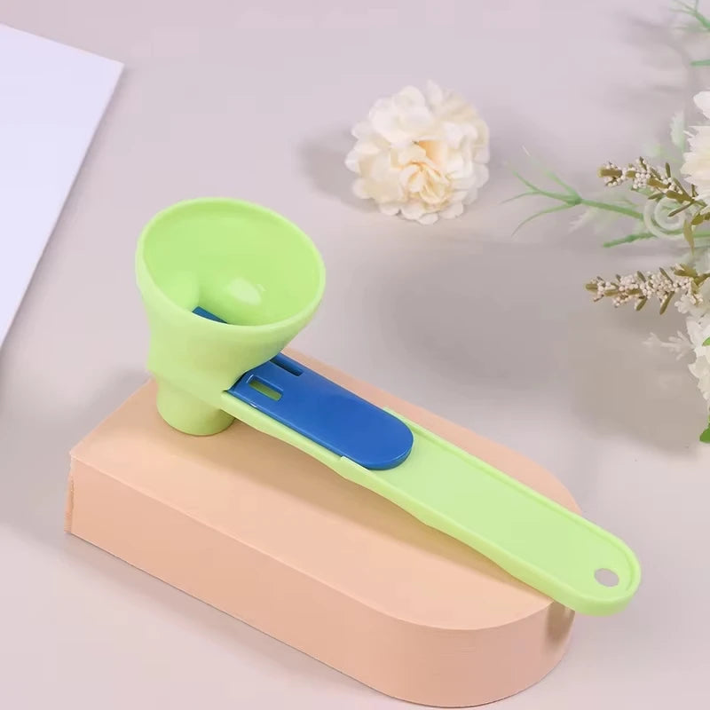 Mess-Free Protein Powder Scoop with Sliding Funnel – Durable PP Material, Easy Pour Supplement Dispenser for Kitchen & Fitness Use