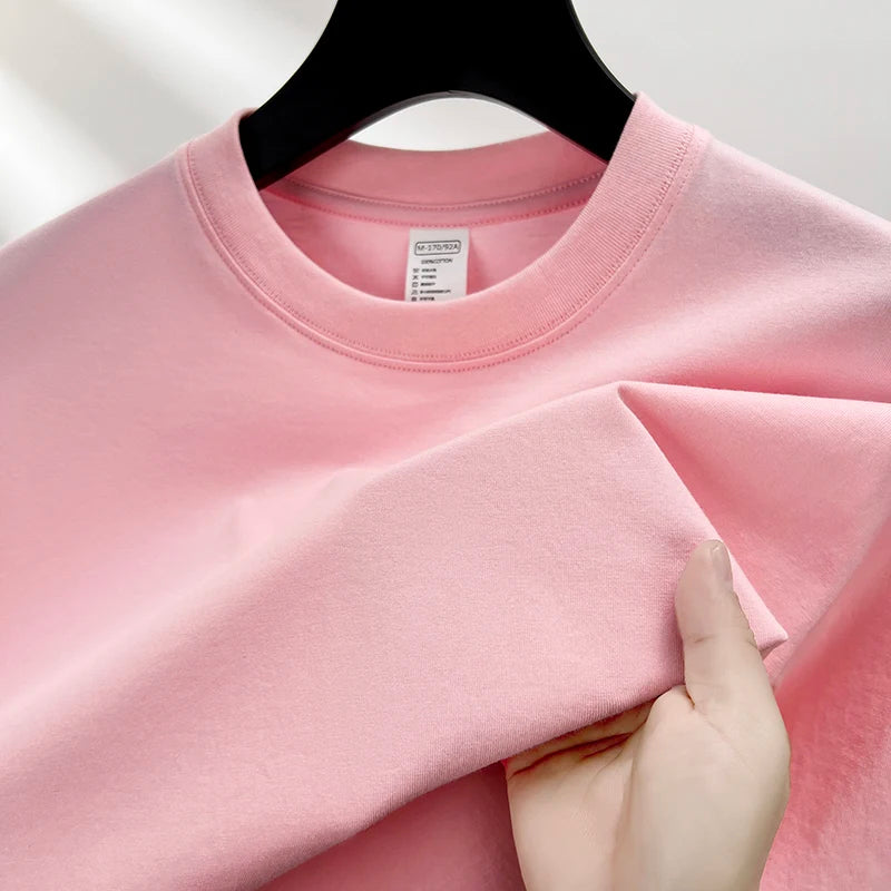 Pure Cotton Men’s High-End Summer Short Sleeve Round Neck Breathable T-Shirt